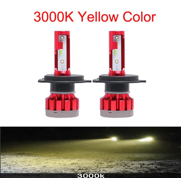 H4 LED H7 H11 H8 9006 9005 HB4 H1 H3 HB3 CSP 4500K de la motocicleta del coche de la linterna Auto 80W 12000LM bajo haz bombilla lámpara del automóvil 6500K: H4 / 3000K