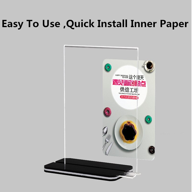 A6 Clear Plastic Acrylic Table Menu Stand, Card Display, Upright Ad Photo Frame Acrylic Sign Holder