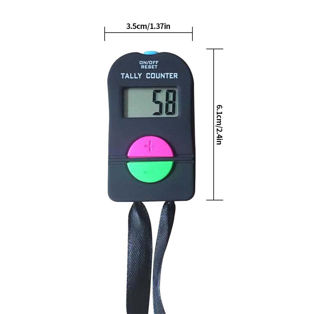 Digital Counter LCD Display Silicone Buttons Battery Powered Portable Counter with Beep Alert