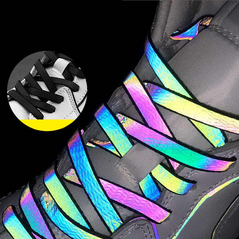 1 Paar Fluorescerende Schoenveters Platte Canvas Sneakers Veters Lichtgevende Kleurrijke Schoenveter Unisex Glow In The Dark Night Schoen String