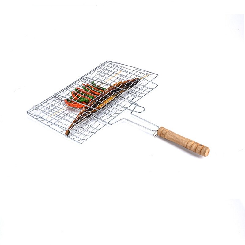 Beau -2 -pak bbq grillkurv nonstick fisk grillkurv grill mesh værktøj til camping picnic