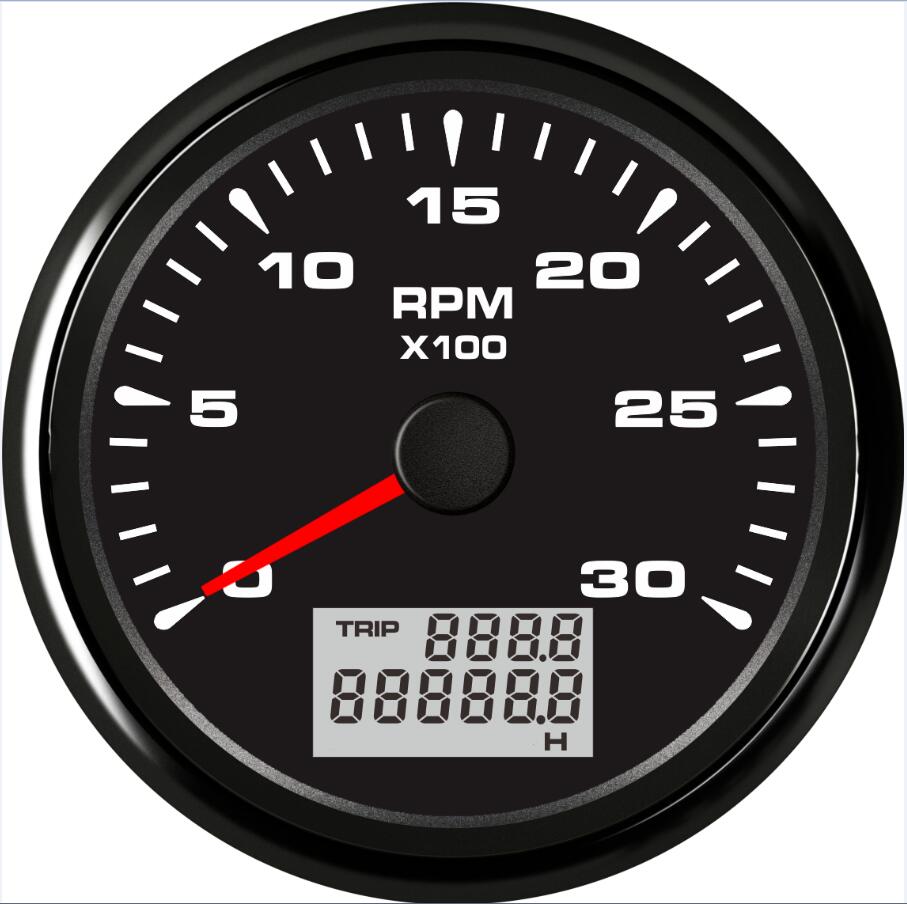 1pc Lowest Price 85mm Automotive Tachometers 0-3000RPM 6000RPM 8000RPM Ships Device Rev Counter with Hourmeter 8 Kinds Backlight: 0-3000RPM BN