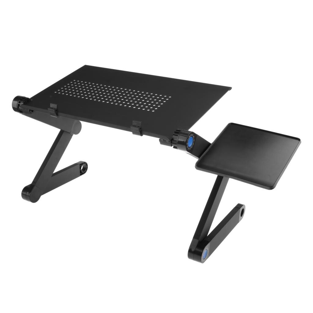 Adjustable Laptop Stand Foldable Aluminum Laptop Stand Desk Cooling Fan Computer Laptop Office Lazy Table Stand Desk Stand: Black 1