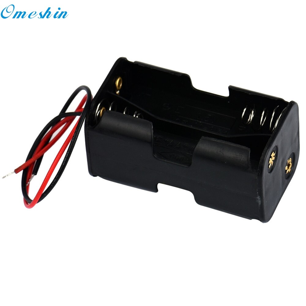 OMESHIN SimpleStone 2-slot 4 x AA Battery Back To Back Holder Case Box With Wire Leads June27