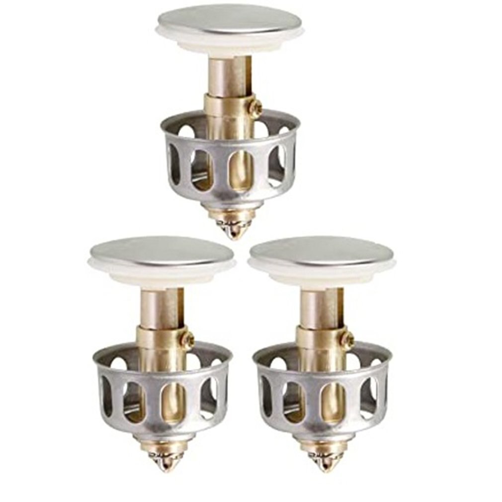 Universal Wash Basin Bounce Drain Filter Built-in Anti-Clogging Strainer Pop Up Bathroom Sink Drain Plug With Basket Filter