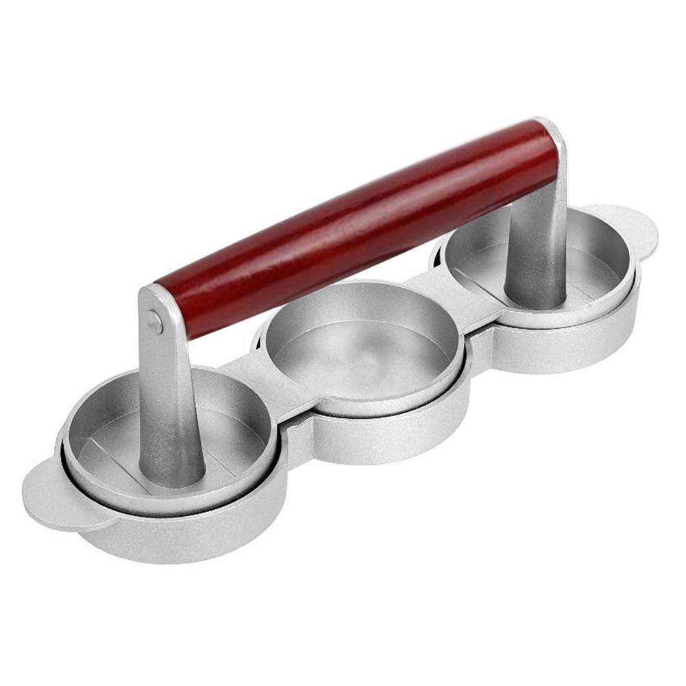 Hamburger Press Non Stick Aluminum Alloy Triple Burger Press Mini Hamburger Patty Maker Meat Beef Grill Burger Mold Kitchen Tool