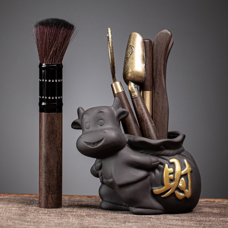 Tea Ceremony Six Gentlemen Tea Accessories Sandalwood Tea Knife Tea Clip Tea Spoon Tea Needle Practical Tea Set Ornaments ZH598: Colour 4