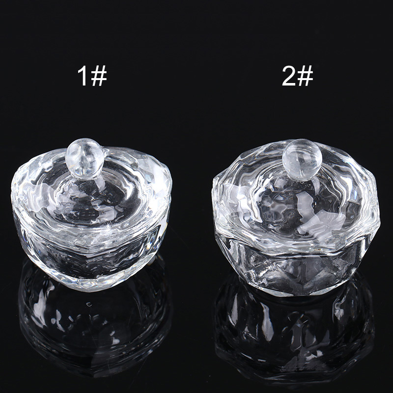 1 pc krystal glas kop værktøj til negle pulver væske beholder hjerte oktangel mini skål dappen parabol nail art værktøjer