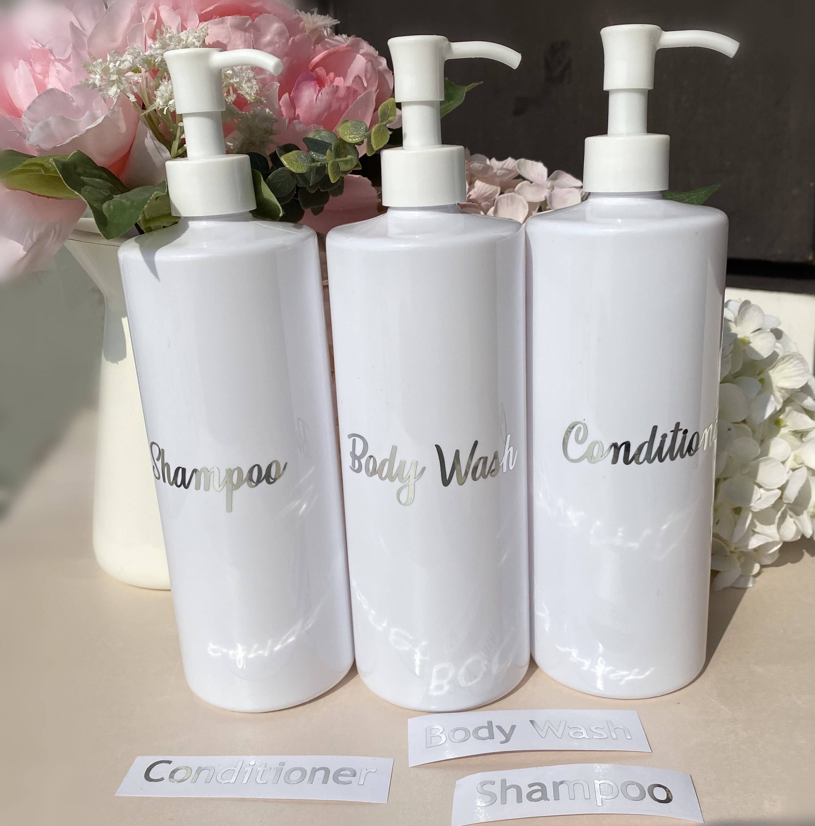 Custom Horizontal Shampoo Conditioner Body Wash Labels Stickers Vinyl Decals