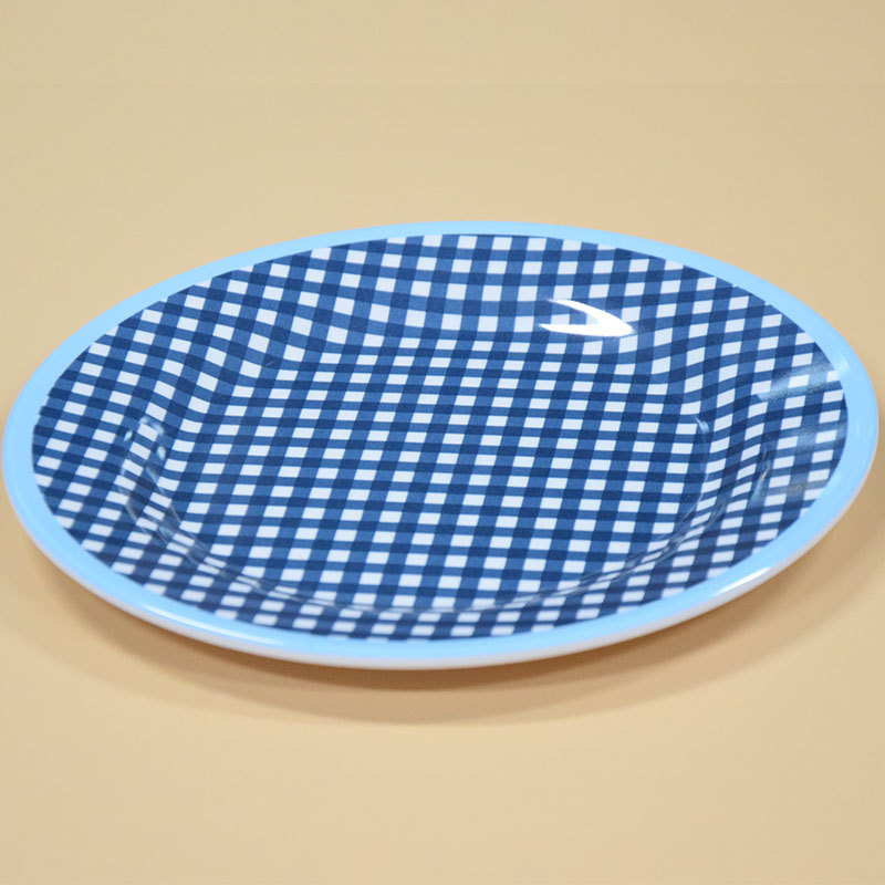 9 Inch Diner Platen Serving Cake Tray Imitatie Porselein Plaat Diner Fruitschaal Steak Gerechten Imiteren Keramiek Servies: 1-Blue