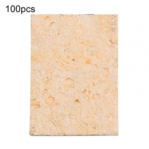 100Pcs Lassen Spons Hoge Temperatuur Weerstand Herbruikbare Soldeerbout Vervanging Reiniging Pad Voor Elektrische Soldeerbout: rectangle