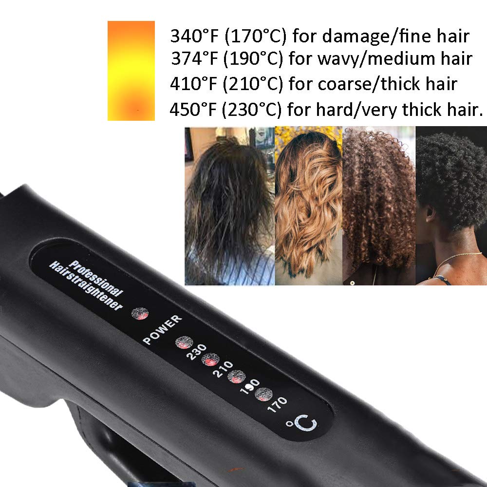 Fer à lisser en céramique Tourmaline 60W, fer plat pour cheveux, pour tous les Types de cheveux