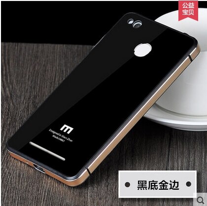 Voor Xiaomi Redmi 3 s Case, luxe Aluminium Metal Frame & Gehard Glas cover case voor Xiaomi Redmi 3 s telefoon