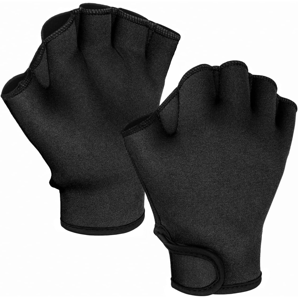 Zwemhandschoenen met zwemvliezen van neopreen – Waterbestendige aquatische trainingswanten voor zwemmen, duiken en fitness | Veilig polsbandontwerp: WHITE / M