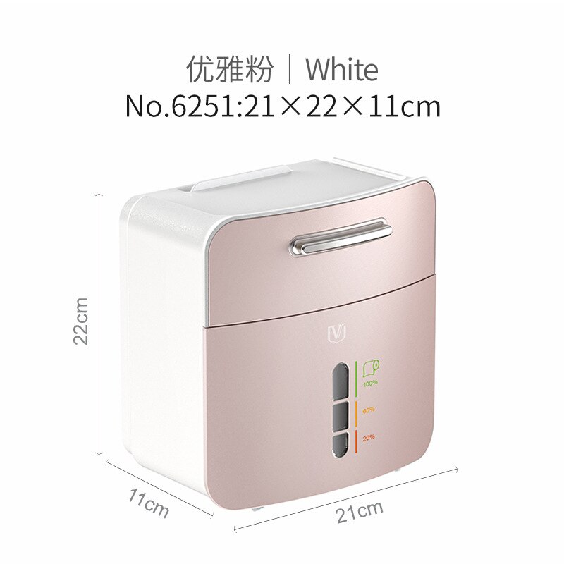 Toilet Tissue Box Roll Paper Box Waterproof Multi-functional Plastic Storage For Toilet Pape Box: pink