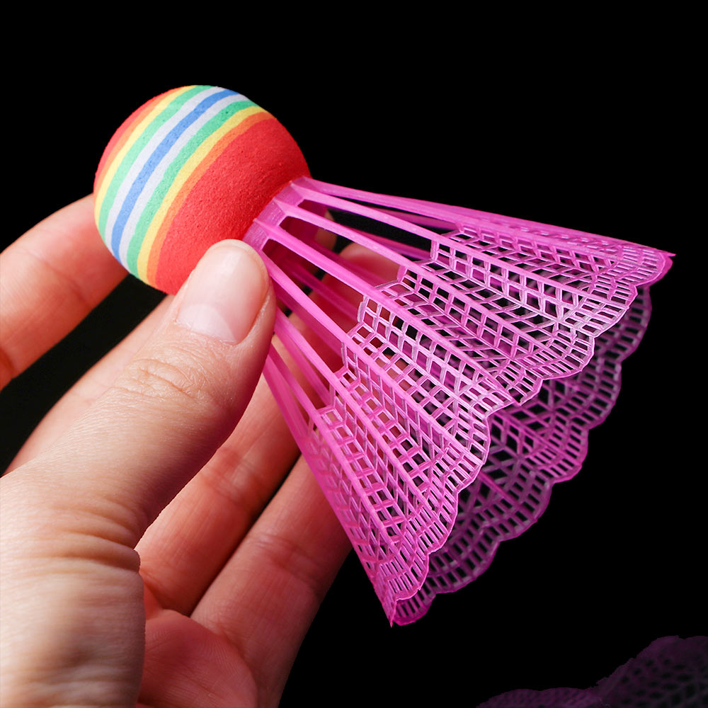 10 stk badminton eva regnbue bold hoved nylon badminton fjer til spil sport underholdning med gennemsigtig tønde