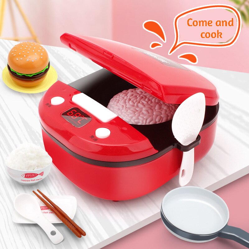 Children Play House Kitchen Toys Simulation Kitchenware Early Education Learning Kit Girl Cooking Rice Cooker Toy Kid's Kitchen