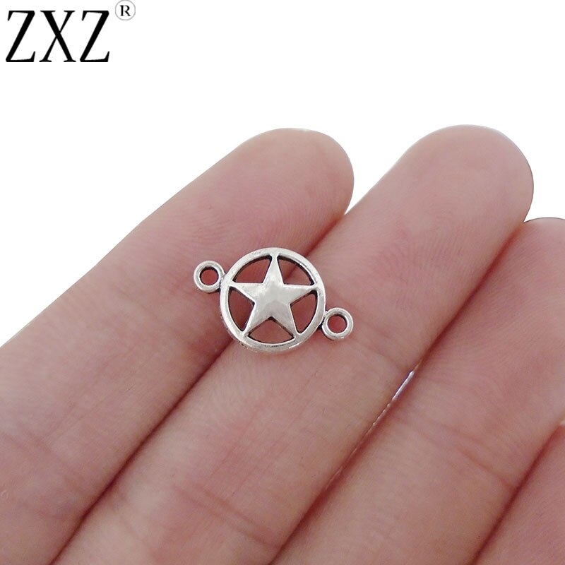 Zxz 50Pcs Pentagram Pentagram Connector Bedels Voor Armband Sieraden Maken Bevindingen 10x10mm