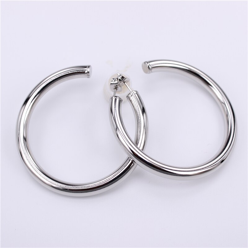 Hurtownie średnica 28mm-50mm ze stali nierdzewnej duża okrągła obręcz kolczyki złoty kolor koło kreolski kolczyki prezenty dla kobiet LH908: stal 50MM okrągły