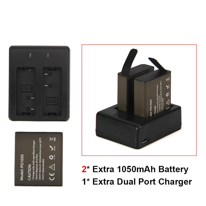 Actie Camera Batterij Set Met Batterij + Dual Charger + Usb Kabel Voor Eken H9 H9R H3 H3R H8PRO H8R h8 Pro V8S SJ4000 SJ5000