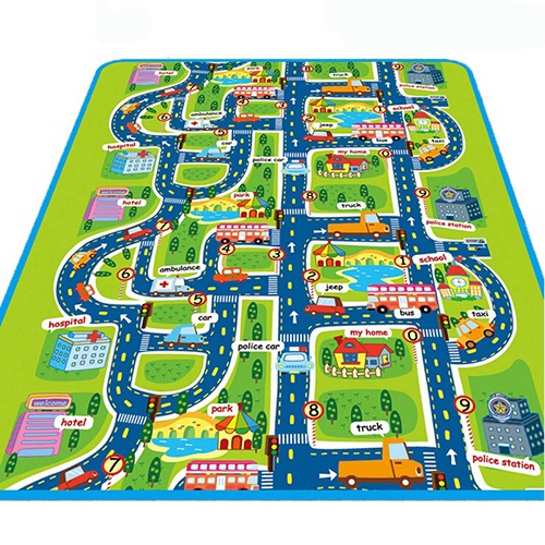 Alfombra para niños, Alfombra de espuma Eva para juegos de bebés, juguetes para niños, tapete para juegos de niños, tapetes, puzles, alfombras en el cuarto de juegos 4: City traffic / 200cmx160cm