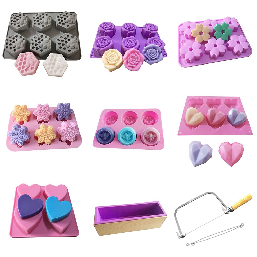 DIY Flower Silicone Soap Mold Massage Bar Soap making Tool With Single-hole Moulds