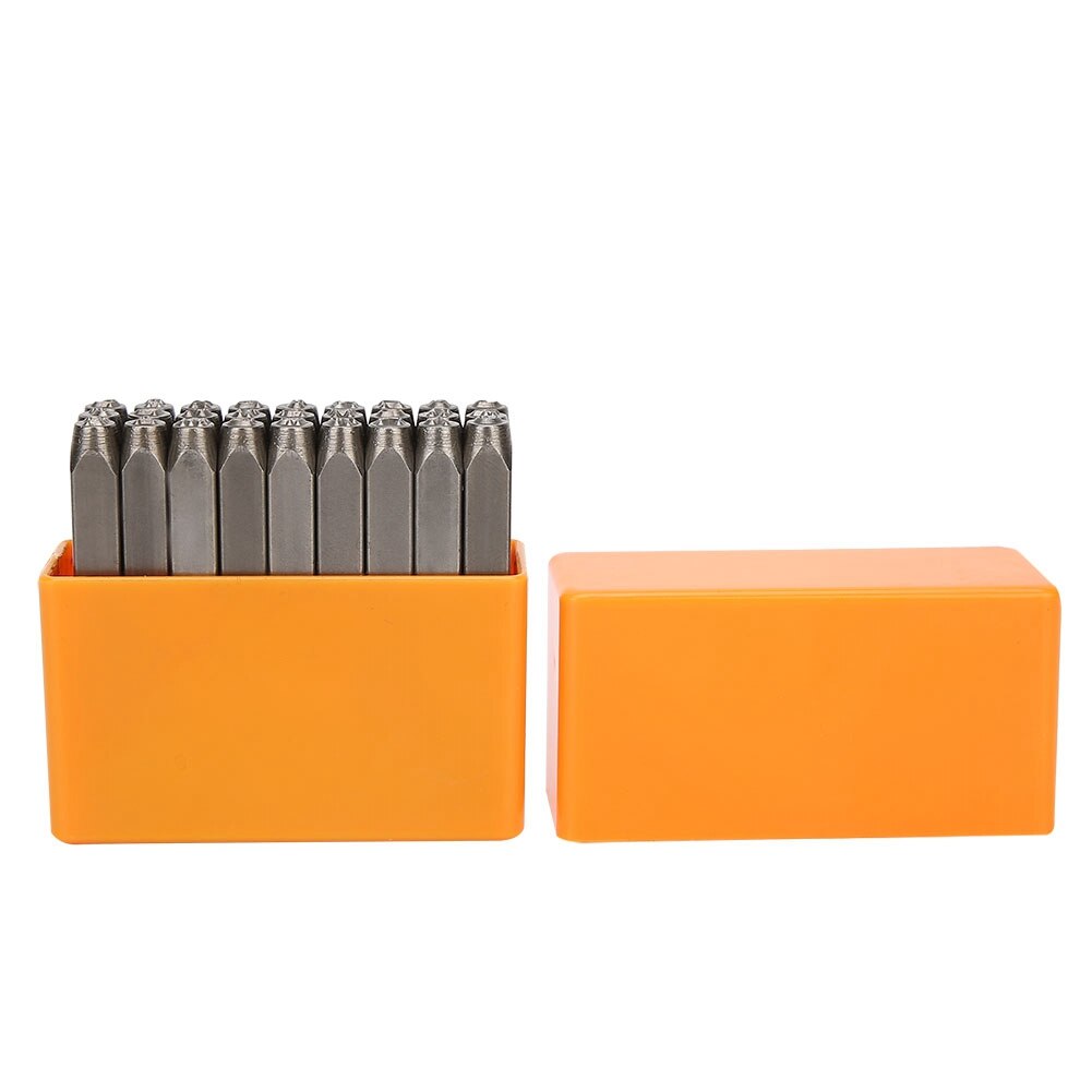 Punzón de letra SetCarbon SteelChrome-De cuero Chapado en joyería de madera de suministros sello golpe herramienta