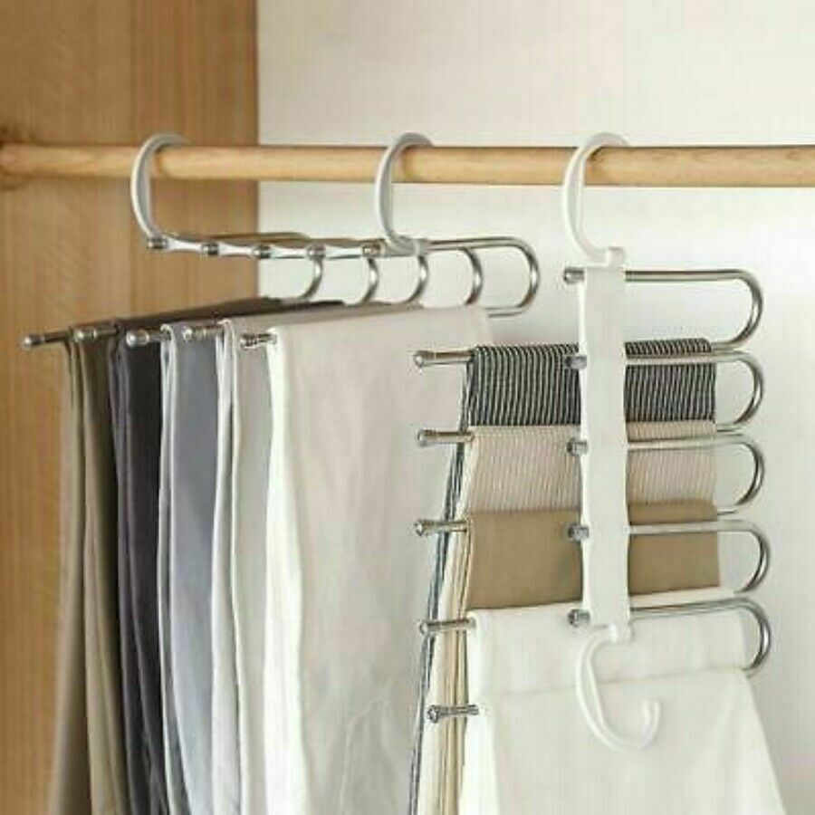 2 Pcs Pants Rack Shelves 5 in 1 Multifunctional Storage Trousers Hangers Space Saving Tendedero Ropa Plegable вешалка для одежды