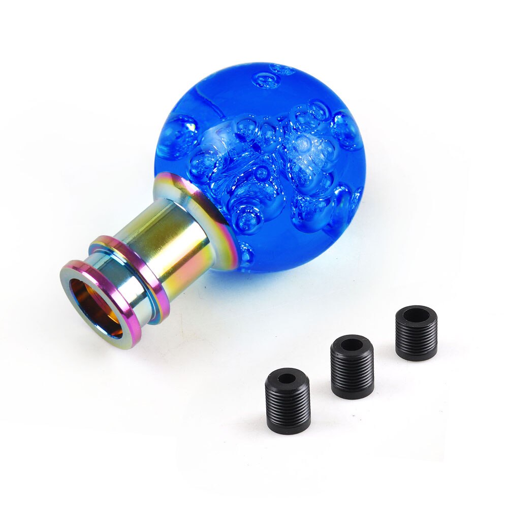 Car Manual Shift Knob Acrylic Gear Shifter Head Shift Knob Stick Crystal Transparent Bubble Pink Blue Clear Gear Shift Knob: Deep blue