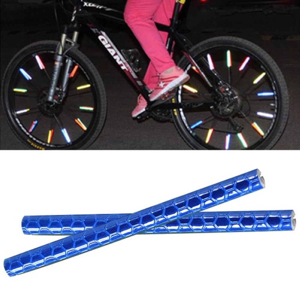 12Stck Fahrrad Reflektierende Rohr Mountainbike Reiten Rad Felge Sprach Berg Clip Rohr Warnung Licht Streifen Reflektor Reflektierende