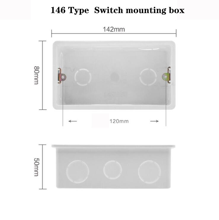60mm 80mm 120mm Socket Base Outfit Junction Box Surface Mount Bottom Box Wall Switch Socket Universal Installation box White: 146type