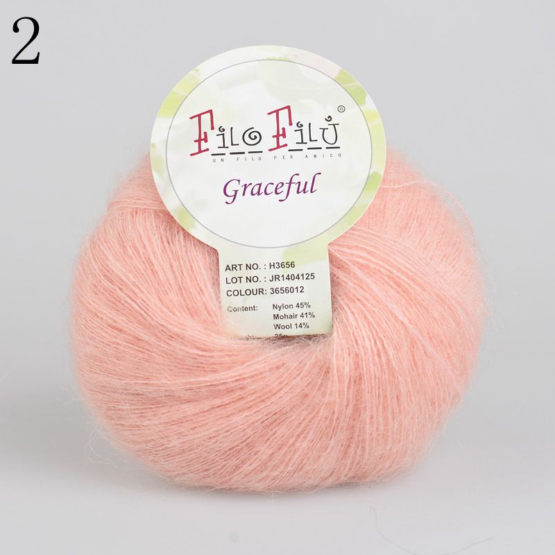 25g/ mye kamgarn myk regnbue farge mohair garn nøster hånd strikke maling farget hekle garn: 2