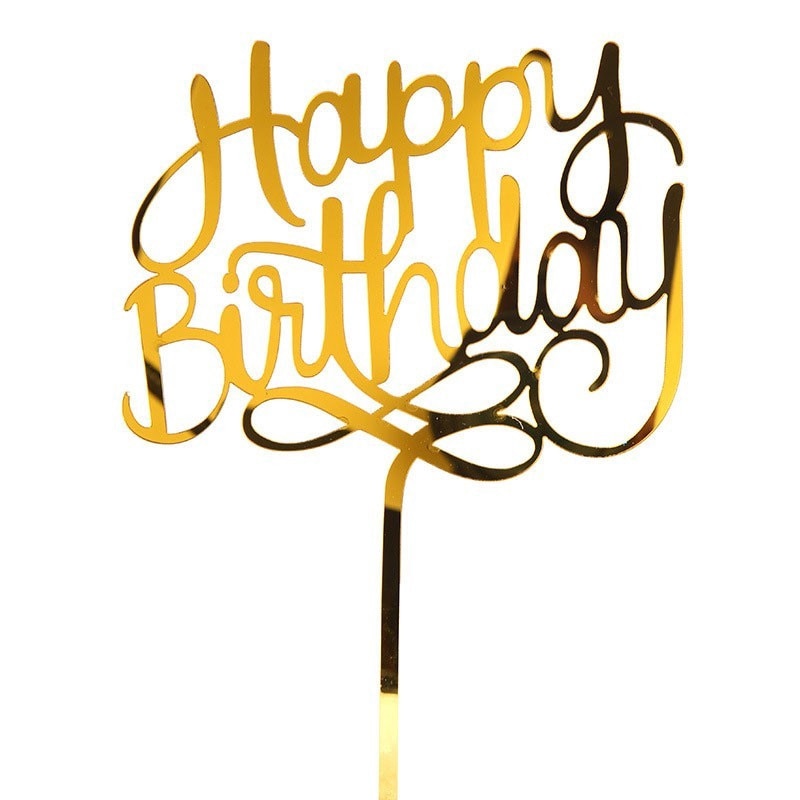 Happy Birthday Cake Acrylic Letter Cake Toppers Party Supplies Happy Birthday Black Cake Decorations Boy