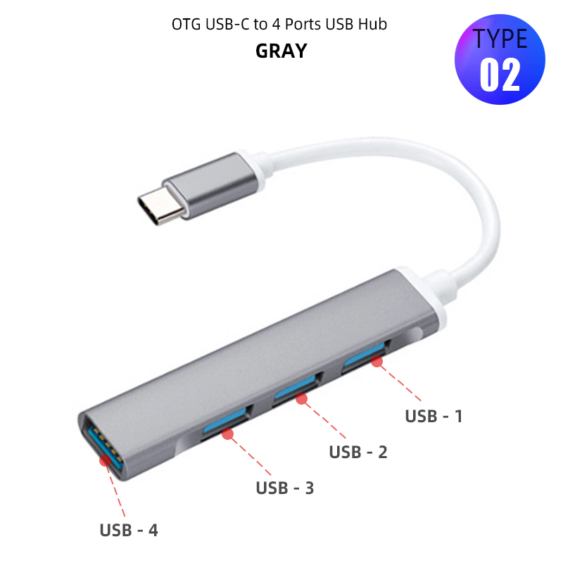 6in1 4 Ports Multifunctional Hub With HDMI Output USB Multi-Port Adapter Docking Station For Laptop Macbook Laptop Tablet Phone: T2 OTG-4T