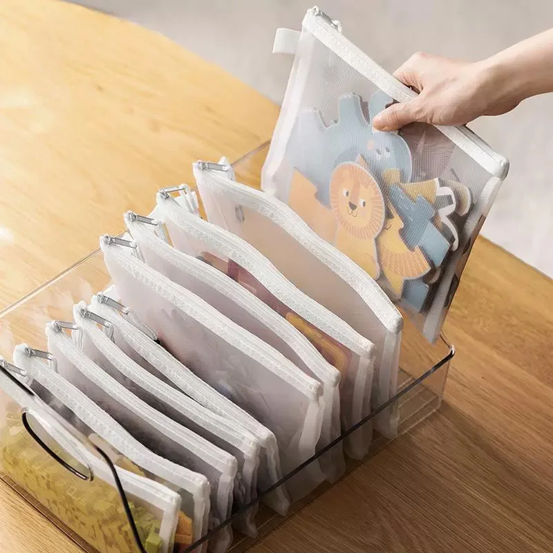 3/5/10pz Borsa per documenti con cerniera in rete Cartella con cerniera impermeabile a prova di umidità Borsa per giocattoli Strumenti di archiviazione Borsa per organizzazione cosmetica