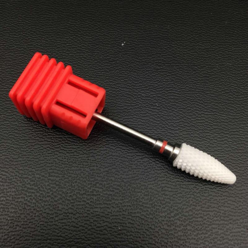 Punta cerámica recta, taladro de decoración de uñas, fresa de puntas para uñas, taladro eléctrico, accesorios para máquinas de manicura: 04