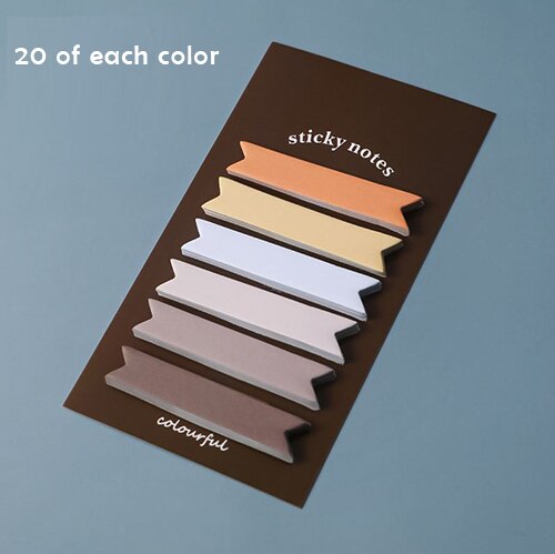 120 Sheet/Pack Gradient Color Sticky Note Stitching Notepad Stickers Cute Memo Pad DIY Kawaii Stationery Student Diary Supplies: Brown