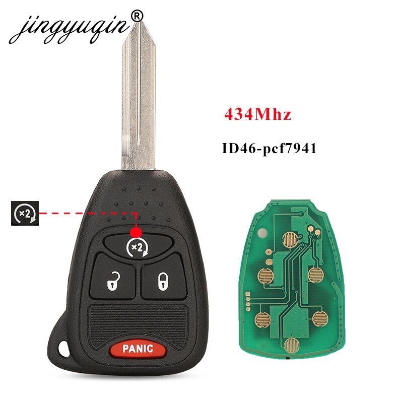 jingyuqin Remote Car key 315/433Mhz ID46 for Chrysler/JEEP/DODGE 300 200 Aspen Sebring Commander CE0888 OHT692713AA OHT692427AA