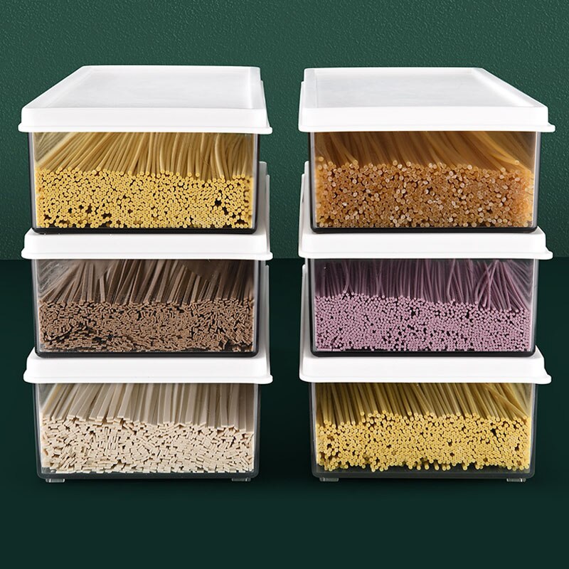 Kitchen Pasta Storage Box Rectangular Sealed Box Containing Measuring Tank Rectangular Storage Box