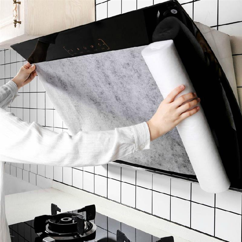 Papel de filtro de aceite no tejido, rollo de papel absorbente de grasa, reemplazo de pegatina de campana de aceite de cocina, pequeño, 5m/10m