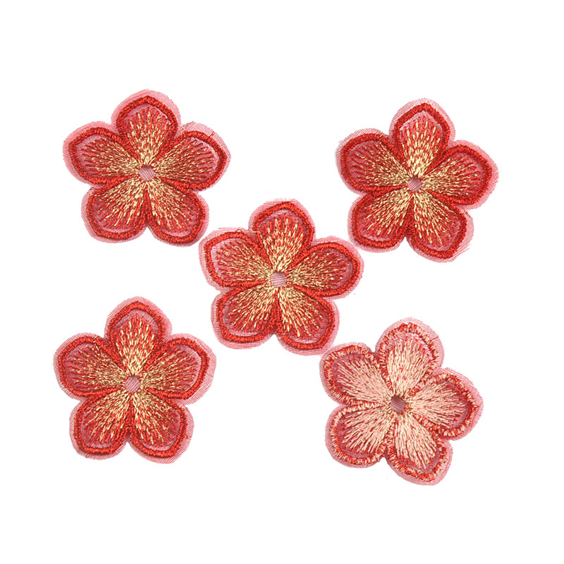 Parches de flores con borde de encaje, accesorios de costura de ropa, apliques bordados, manualidades DIY, suministros de decoración hechos a mano, 5 colores, 10 piezas, 4,5 cm: Cobre envejecido