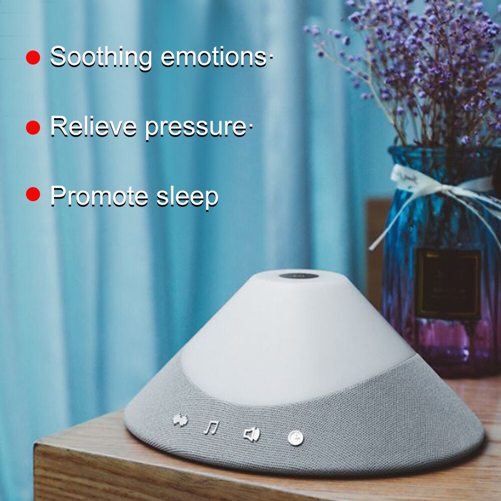 Soothing White Noise Machine Alpha Boeing ASMR Sound With Night Light Sleeping Home Office Relieve Stress Timer Touch Button