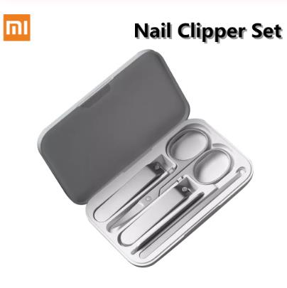 Xiaomi Mijia-ステンレス鋼の爪切り,プロのペディキュアファイル,防滴カバー付き: Nail Clipper Set