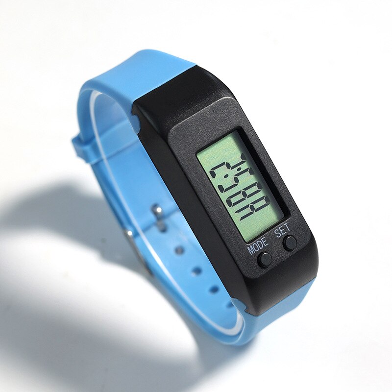 LCD Pedometer Digital Wristband Walking Running Distance Counter Outdoor Sports LCD Pedometer Digital Wristband AUG889: Lake blue