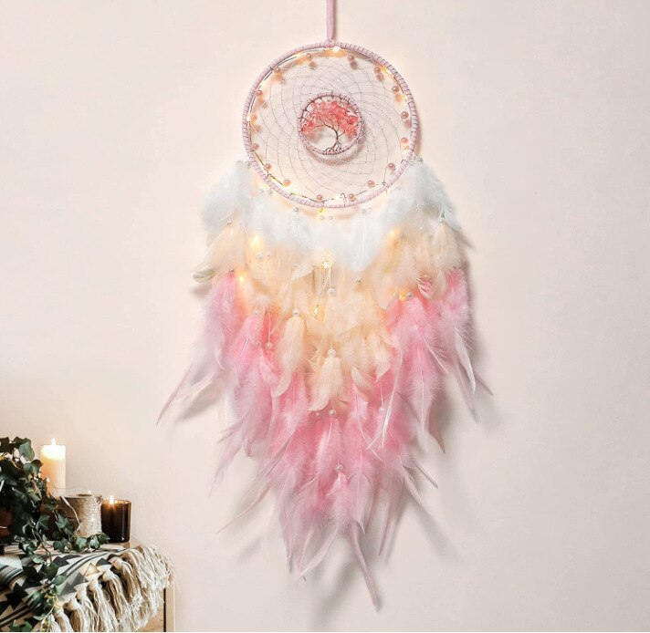 Dream Catcher Windbell Anhänger Mädchen Zimmer Dekoration Schlafzimmer Fensterbank Anhänger kinder Wand Anhänger: A1 - No lamp