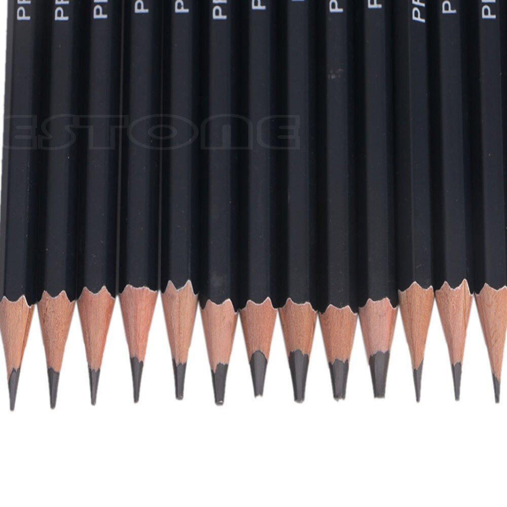 14Pcs Sketch Art Drawing Graphite Pencil 12B 10B 8B 7B 6B 5B 4B 3B 2B 1B 2H HB