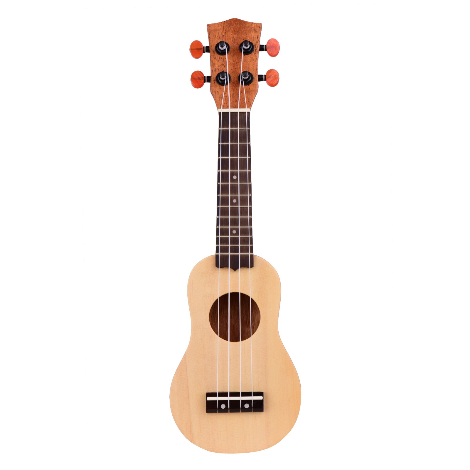 Muslady 17 Inch Mini Acoustic Ukulele Travel Portable Ukelele Uke Pocket 4-string Guitar Spruce Wood Topboard with Carry Bag