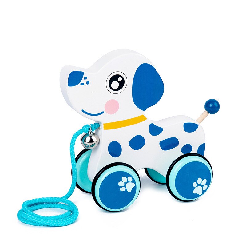 New Baby Pull Rope Walking Toy creativo simpatico cartone animato ippopotamo maiale cane elefante Fawn Drag Car Animal Pull Rope Toy Car giocattolo per bambini: 03