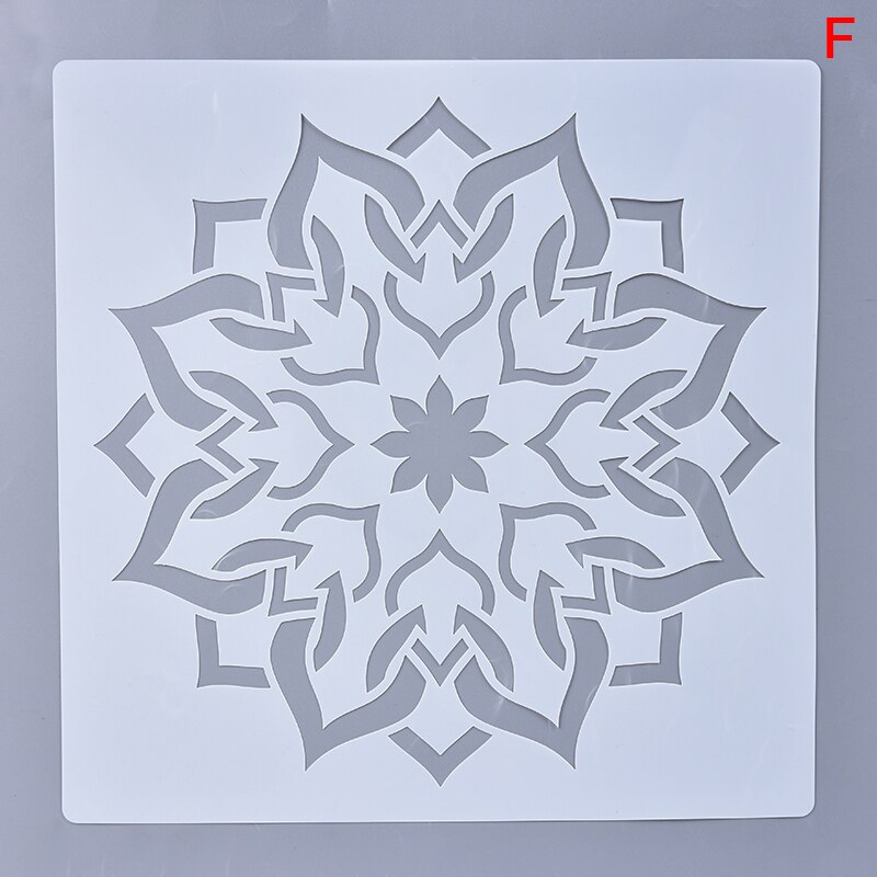 Mandala Lotus Schablone Malerei Geometrie Boden Zauberstab Dekorative Vorlage DIY Sammelalbum Färbung Präge Album Werkzeug: F