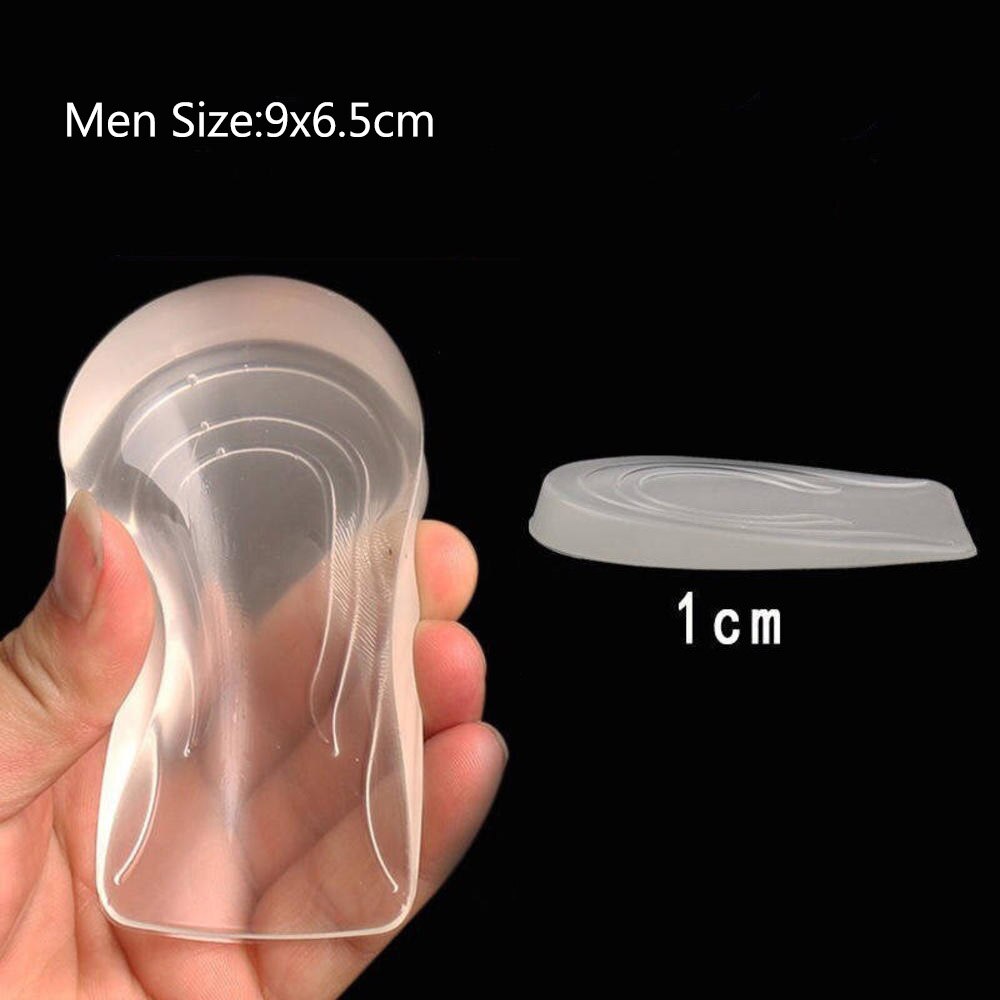 1 Pair Silicone Heel Cup Pad Support Spur Insole Foot Orthotic Plantar Cushion Foot Care Tools Walking Anti-fatigue: Men-1cm
